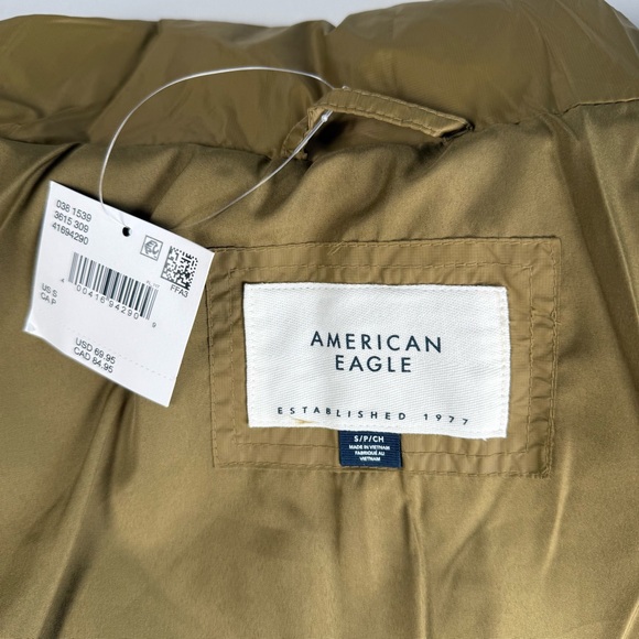 American Eagle Olive Puffer Jacket Women's Size Small - Picture 8 of 14
